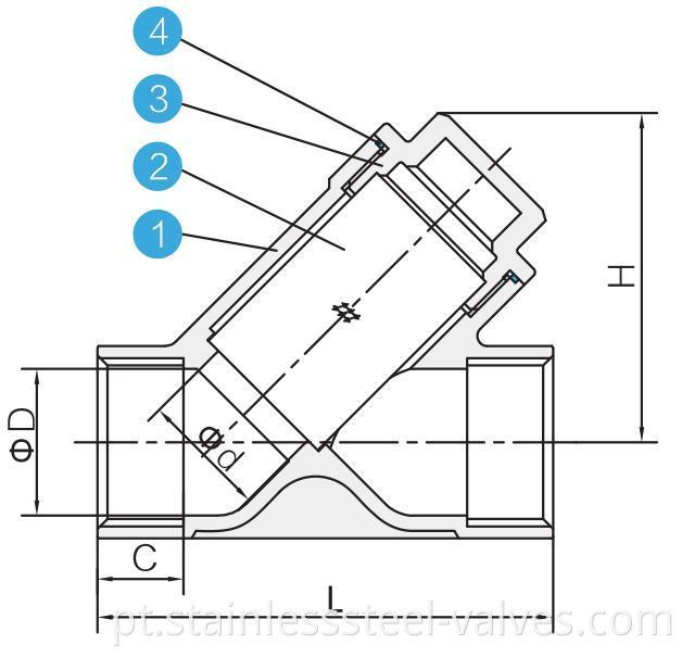 stainless steel screwed ends y strainer